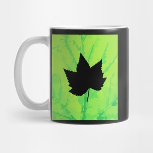 Maple leaf silhouette - Wood sign - The Five Elements Abstract  Symbol Mug